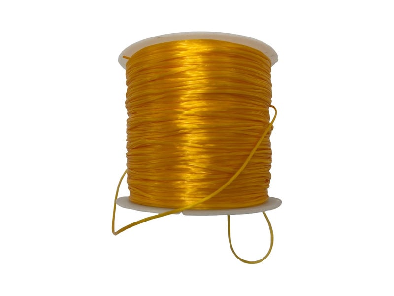 Self Lub Elastic Crystal Stretch Cord for Jewelry Making – Flat Beading Thread for Bracelets, Anklets, DIY Crafts – Durable, Clear Elastic String for Beads & Charms (Yellow, 50 Meter, 0.5 mm) - Image 4