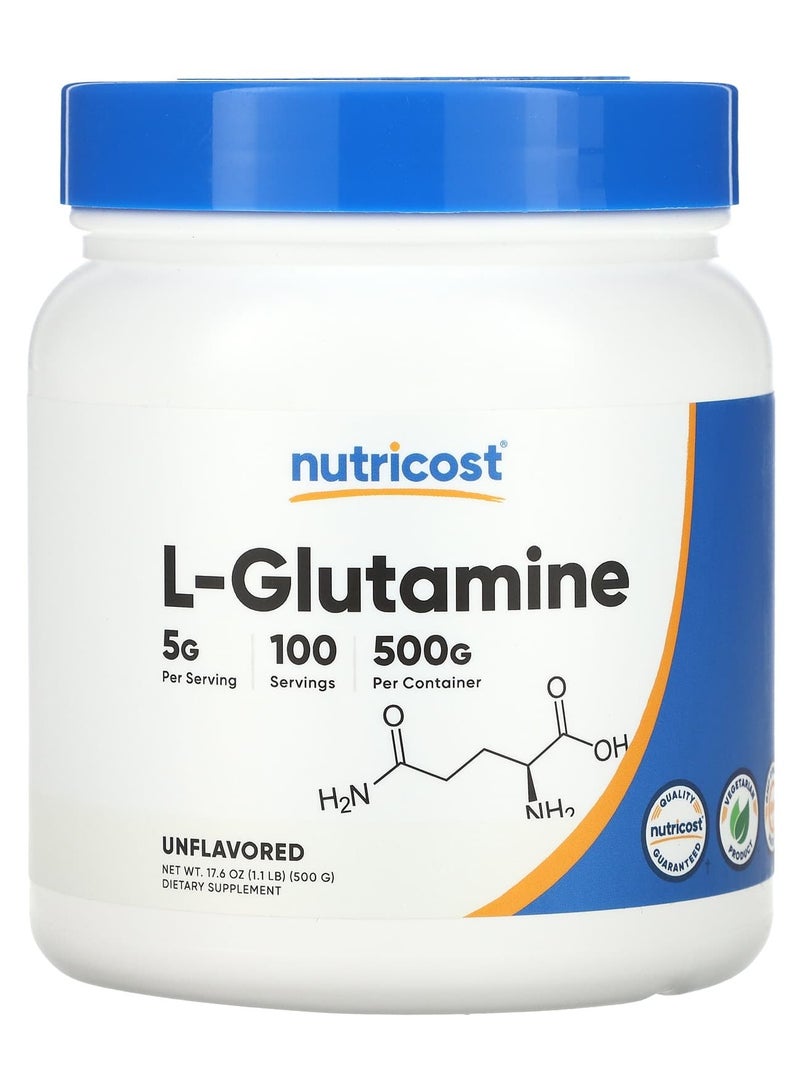 L-جلوتامين، بدون نكهة، 17.6 أونصة (500 جرام)