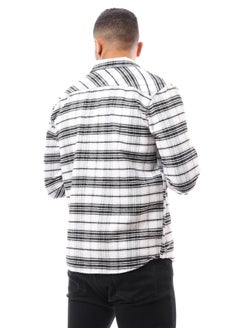 RAVIN Plaids White & Black Shirt with Two Patched Pockets  - Image 4