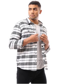 RAVIN Plaids White & Black Shirt with Two Patched Pockets  - Image 2