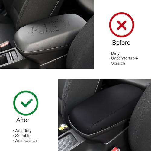 faccaibbg Center Console Cover for 2011-2016 Hyundai Elantra(Black),Fully-Wrapped Armrest Cover for Elantra 2011 2012 2013 2014 2015 2016 - Image 4