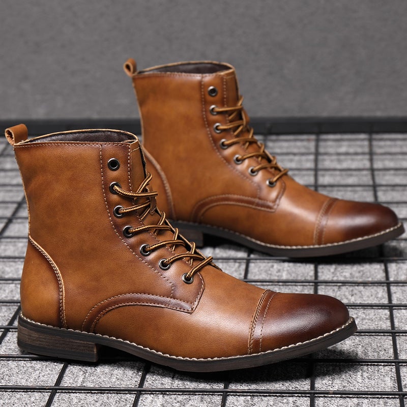 New Velvet Martin Boots Fashion Large Size Pointed Retro Leather Boots High-Top British Casual Men'S Shoes 48 - Image 4