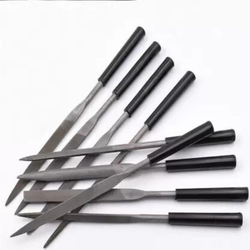 TOOLBUX 10Piece Needle File Set Carbon Steel Hand Tools for Jewelers Wood Carving and Crafts Precision Diamond Files for Sharpening Steel Knives and Small Objects - Image 1