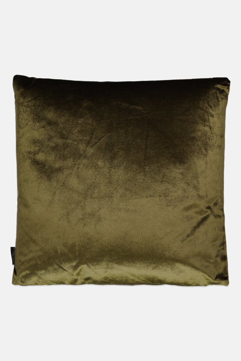 Unique Living Square Velvet Crocodile Textured Removable Cover Cushion, Winter Green  - Image 2