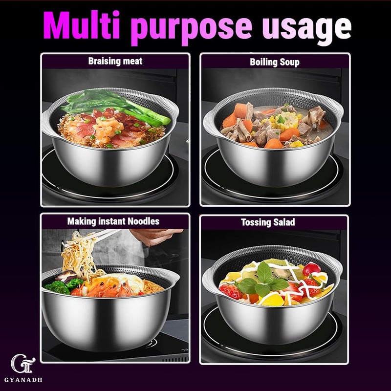 Gyanadh Versatile Mini Stock Pot for Induction Cooking � Tri-Ply Nonstick Kadhai with Honeycomb Texture � Perfect Kitchen Companion - Image 4