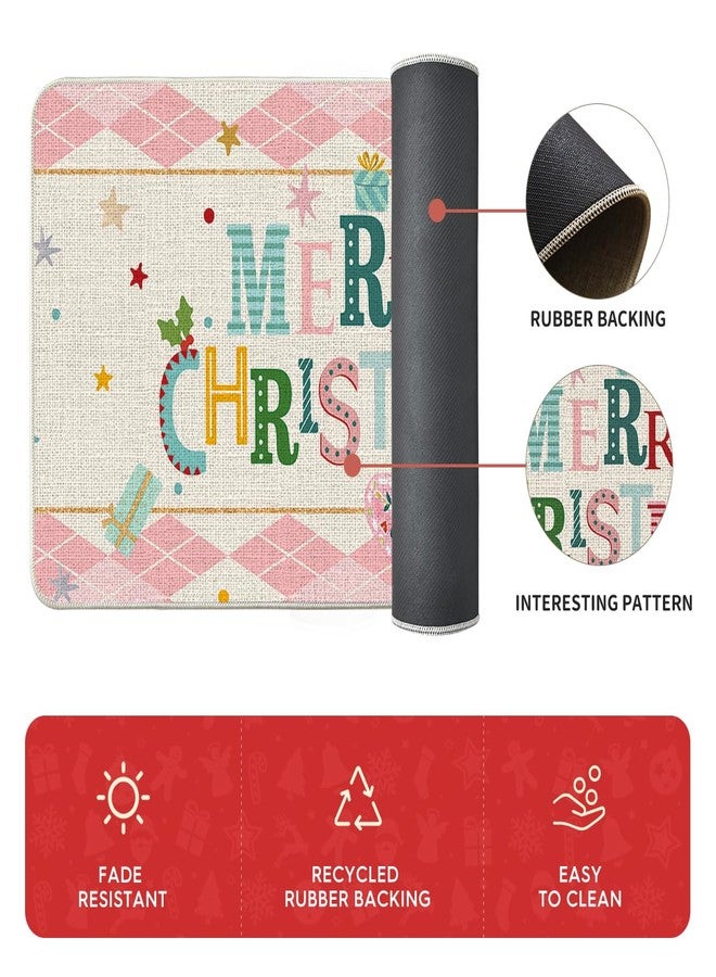 Artoid Mode Diamond Plaid Nutcracker Merry Christmas Kitchen Mats Set of 2, Winter Decor Low-Profile Kitchen Rugs for Floor - 17x29 and 17x47 Inch - Image 5