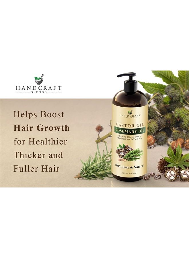 handcraft Blends Handcraft Castor Oil with Rosemary Oil for Hair Growth, Eyelashes and Eyebrows - 100% Pure and Natural Carrier Oil, Hair Oil and Body Oil - Moisturizing Massage Oil for Aromatherapy - 8 fl. Oz  - Image 5