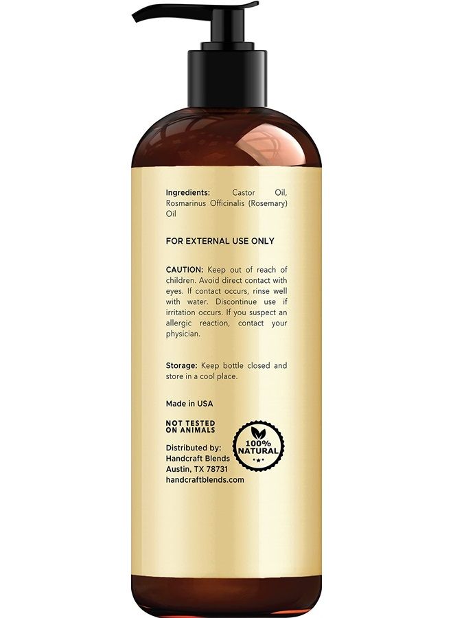 handcraft Blends Handcraft Castor Oil with Rosemary Oil for Hair Growth, Eyelashes and Eyebrows - 100% Pure and Natural Carrier Oil, Hair Oil and Body Oil - Moisturizing Massage Oil for Aromatherapy - 8 fl. Oz  - Image 3