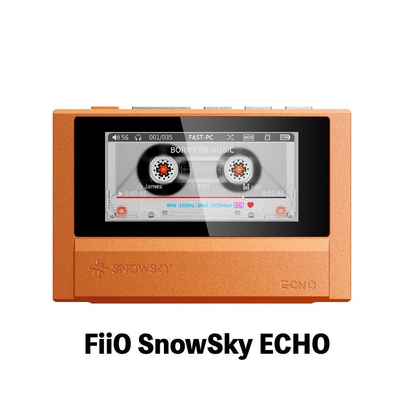 FiiO SnowSky Echo Lossless MP3 Player, 8gb, Cs43198 Dual-Output Decoder, Bluetooth, DSD WAV Hi-Res Audio, Orange - Image 1