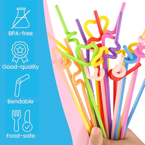 HANSGO Disposable Colorful Drinking Straws, 13inch Extra Long Flexible Straws for Party Decorations, 7 Colors, 100PCS - Image 3