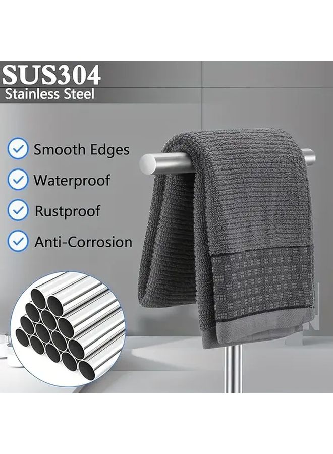 Freestanding Towel Rack Stand Heavy Duty Base Matte Black Bathroom Kitchen Organizer - Image 2