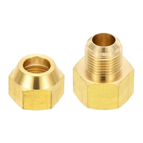 Patikil 5/8" Female x 1/2" Male Flare Connectors, SAE 45 Degree Flare Brass Adapter for Air, Gas Line, Refrigeration, HVAC - Image 3