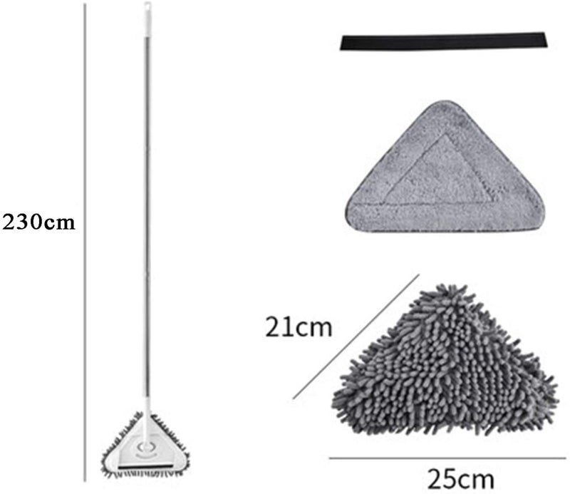 Whixant Triangle Multifunctional Mop Ceiling Cleaning Dust Removal Extendable Telescopic Handle Floor Mop Replacement Head Mop - Image 3