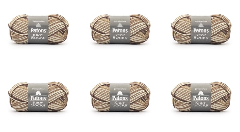 Patons Patons Kroy Socks Yarn  6 Pack of 50g175oz  Blended Fiber  Knitting Crocheting  Crafts Brownies