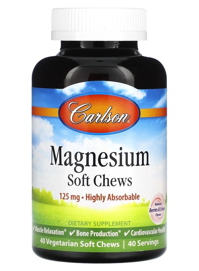 Magnesium Natural Berries & Creme 125 mg 40 Vegetarian Soft Chews