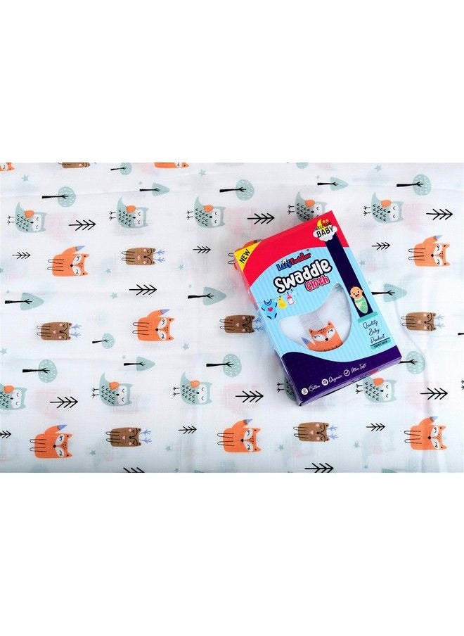 LazyToddler Organic Cotton Baby Muslin Swaddle Wrap For New Born One Of The Best New Born Baby Essentials (Fox Design 100 Cm X 100 Cm Pack Of 1)  - Image 5