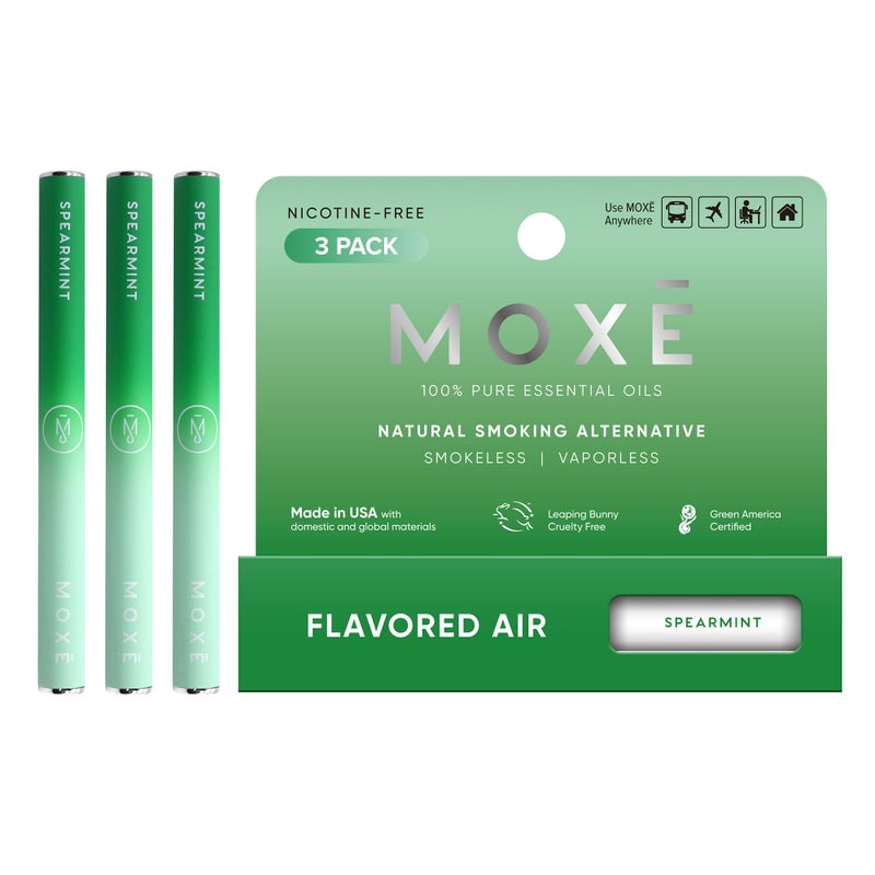 MOXE Natural Spearmint Air Inhaler Non Electric LongLasting Flavored Air Refreshing Support Oral Fixation Spearmint Menthol Essential Oils Craving Relief 3 Pack - Image 3