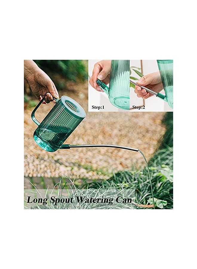 Qiccijoo Watering Can For Indoor Outdoor Plants 1L 34Oz With Stainless Steel Long Spout Bonus 500Ml 17Oz Spray Bottle For Watering Plants Flowers Succulents And Bonsai Grey - Image 3