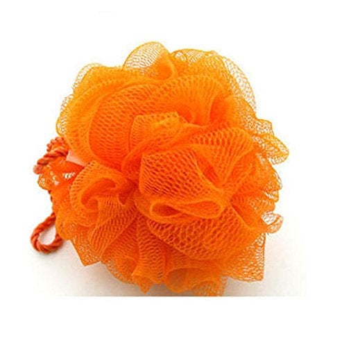 KRIWIN Mesh 1pc Orange Bath Loofah and 1pc Orange & White Sponge Scrub for Back(orangeloofahorangewhitescrub) - Image 2