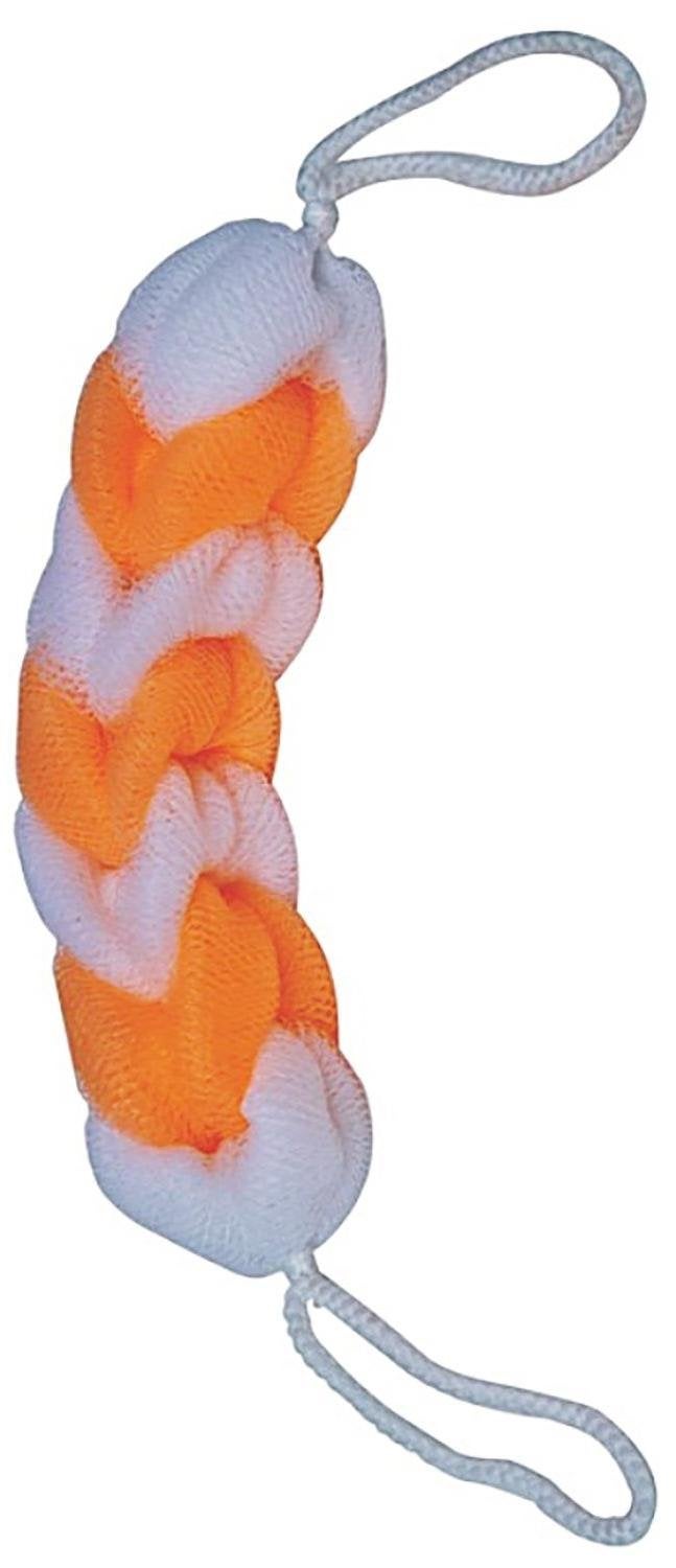 KRIWIN Mesh 1pc Orange Bath Loofah and 1pc Orange & White Sponge Scrub for Back(orangeloofahorangewhitescrub) - Image 3