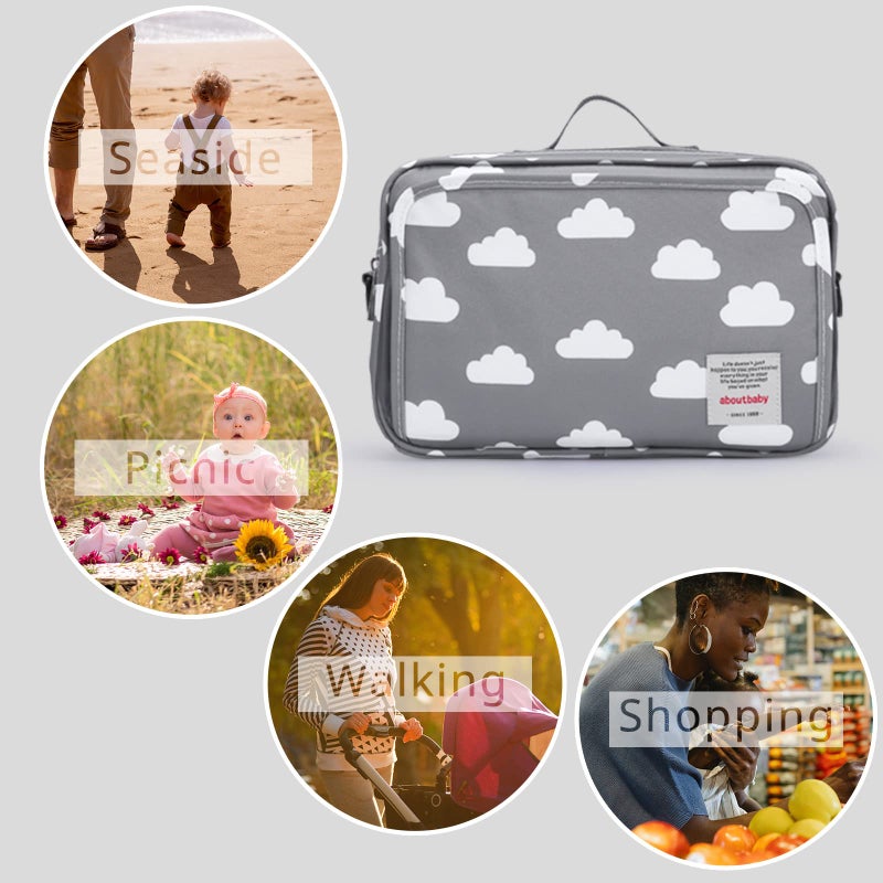 Gogoso Small Diaper Bag  Stroller Organizer Bags For Baby With Insulated Pocket  Stroller Hooks And Adjustable Strap Universal Mini Diaper Tote Bags Fit All Strollers  Gray - Image 5