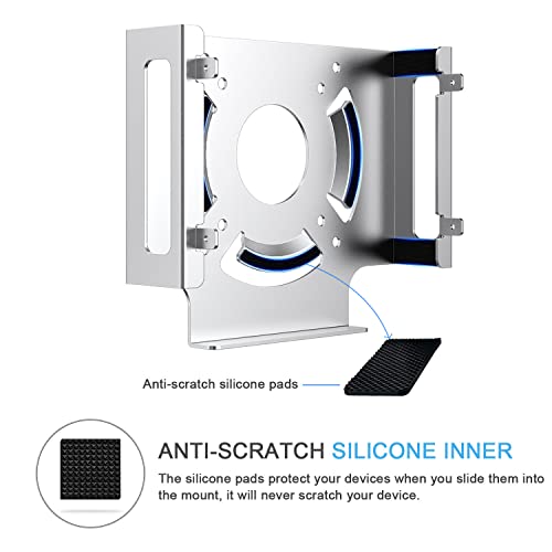 IFCASE Mac mini Cooling Fan Mount, IFCASE Behind Monitor, Under Desk, Wall Mount Cooling Fan Stand for Mac mini 2010 to 2023 M2, Compatible VESA Holder with Anti-Scratch Pad (Silver) - Image 5