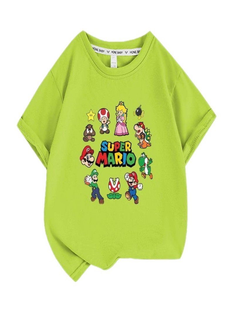 Mario Unisex Short Sleeve Stylish Top TShirt cotton Tee for Boys Girls Kid Children - Image 1