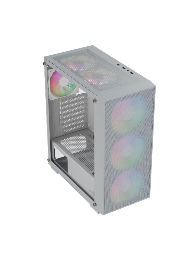AeroCool B509A Flow-G-WT-v1 | Mid Tower PC Case | 6x ARGB Fans | Full Mesh Front | Tempered Glass | ATX/m-ATX/ITX | White