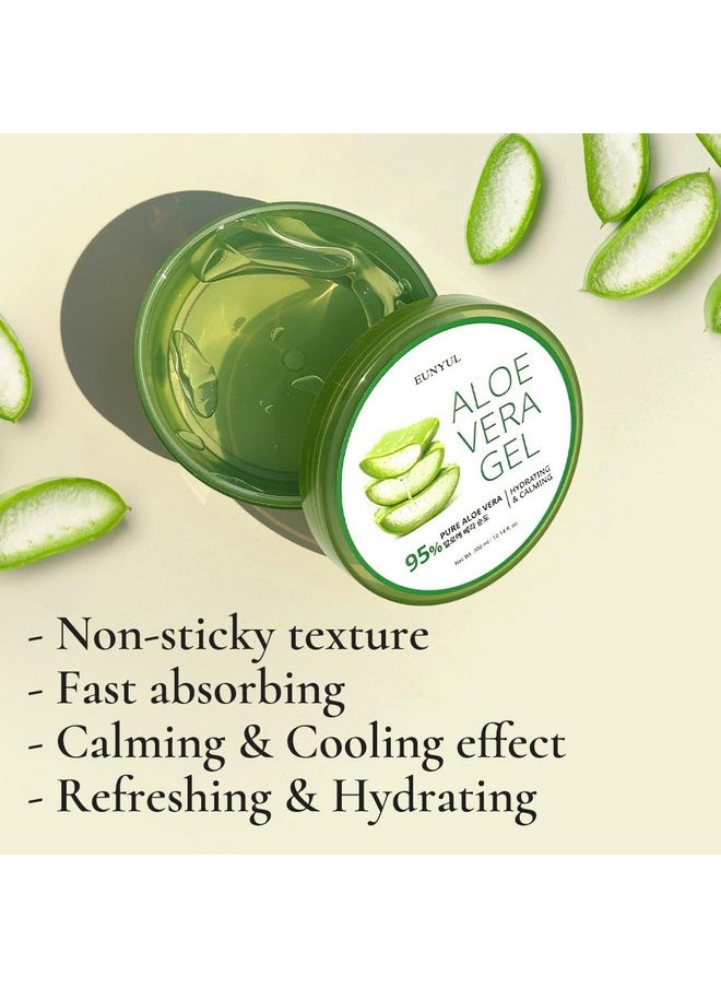 Eunyul [Pack Of 3] Aloe Vera Soothing Gel 95% 10. 14 Fl. Oz. / 300Ml X 3Ea Korean Skincare Body Care After Sunburn  - Image 4