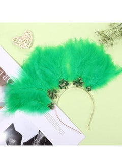 YAHPERN St.Patrick'S Day Headbands For Women Glitter Shamrock Hat Lucky Leaf Hairband Irish Holiday Feather Headwear St.Patrick'S Day Hair Accessory Party Favors Gifts  - Image 2