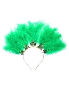YAHPERN St.Patrick'S Day Headbands For Women Glitter Shamrock Hat Lucky Leaf Hairband Irish Holiday Feather Headwear St.Patrick'S Day Hair Accessory Party Favors Gifts  - Image 4