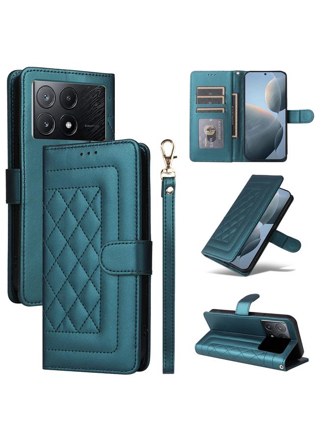 The Bros Case For Xiaomi Redmi K70E Diamond Lattice Leather Flip Phone Case