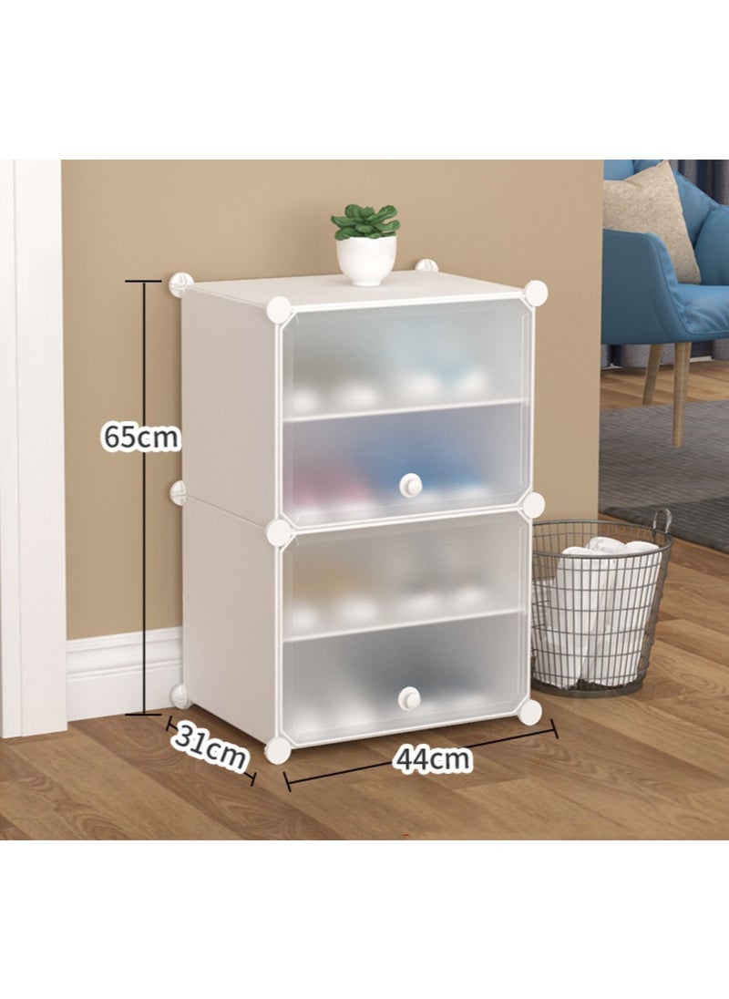 XiuWoo 4-Tier Shoe Rack Organizer, Shoe Storage Cabinet 8 Pair Plastic Shoe Organizer Shoe Shelves for Closet Hallway Bedroom Entryway  - Image 2