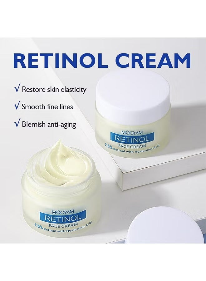 MOOYAM Retinol Face Cream, Ant-Aging Wrinkle Firming Cream, Retinol Firming and Hyaluronic Acid Revitalizing Cream 50g - Image 2