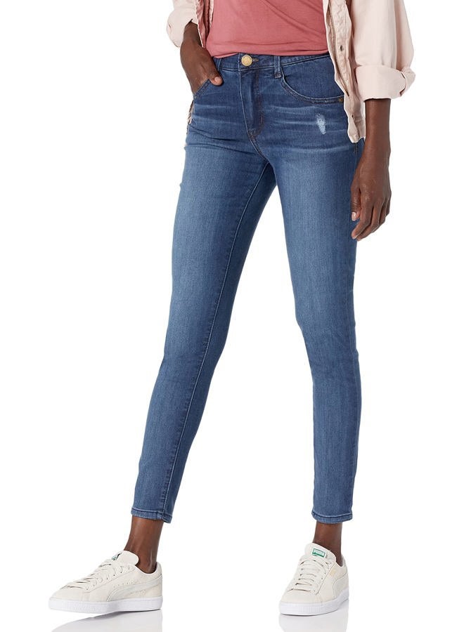 Democracy Women's High Rise Ab Solution Jegging, Blue, 12 - Image 1