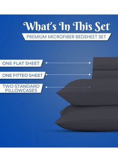 Infinitee Xclusives Premium Grey King Sheets Set - 1800 TC Series 4 Piece Bed Sheets - Soft Brushed Microfiber Fabric - 16 Inches Deep Pockets Sheets Wrinkle Free & Fade Resistant by Infinitee Xclusives  - Image 2