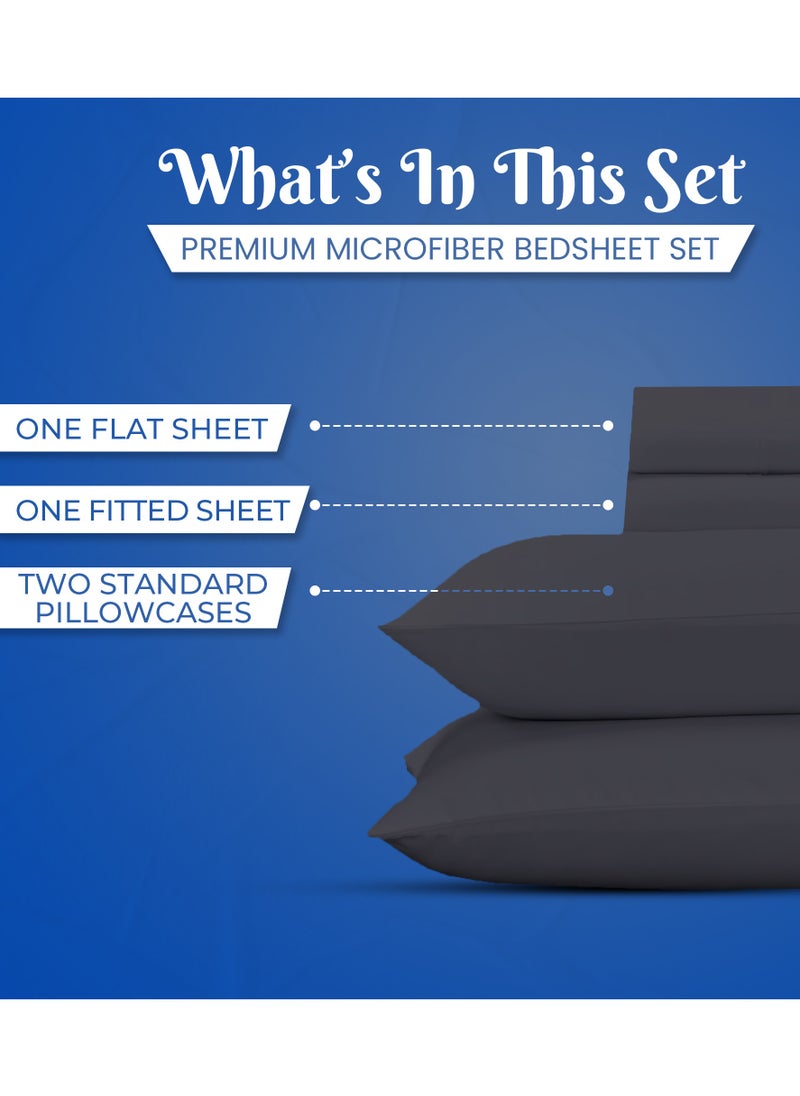 Infinitee Xclusives Premium Grey King Sheets Set - 1800 TC Series 4 Piece Bed Sheets - Soft Brushed Microfiber Fabric - 16 Inches Deep Pockets Sheets Wrinkle Free & Fade Resistant by Infinitee Xclusives  - Image 2