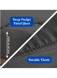 Infinitee Xclusives Premium Grey King Sheets Set - 1800 TC Series 4 Piece Bed Sheets - Soft Brushed Microfiber Fabric - 16 Inches Deep Pockets Sheets Wrinkle Free & Fade Resistant by Infinitee Xclusives  - Image 4