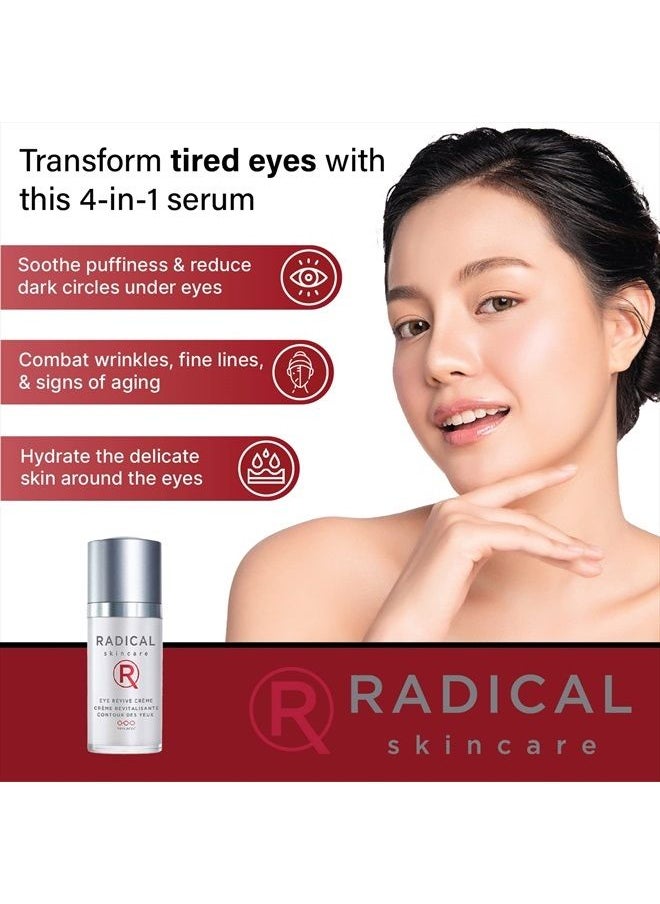 Radical Skincare Eye Revive Creme - 4 in1 Anti-Aging Solution Combats Wrinkles, Dark Circles, Puffiness, & Fine Lines - For All Skin Types Including Sensitive Skin - Paraben & Cruelty Free (0.5 Fl Oz)  - Image 2