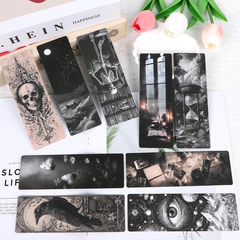 Wxiben Dark Academia Bookmarks Gifts - 100 Pcs Vintage Gothic Book Mark Dark Romance Bookmark Skull Witchy Page Marker Clip Gifts for Women Men Book Lovers Students Teachers Bookish Reading - Image 4