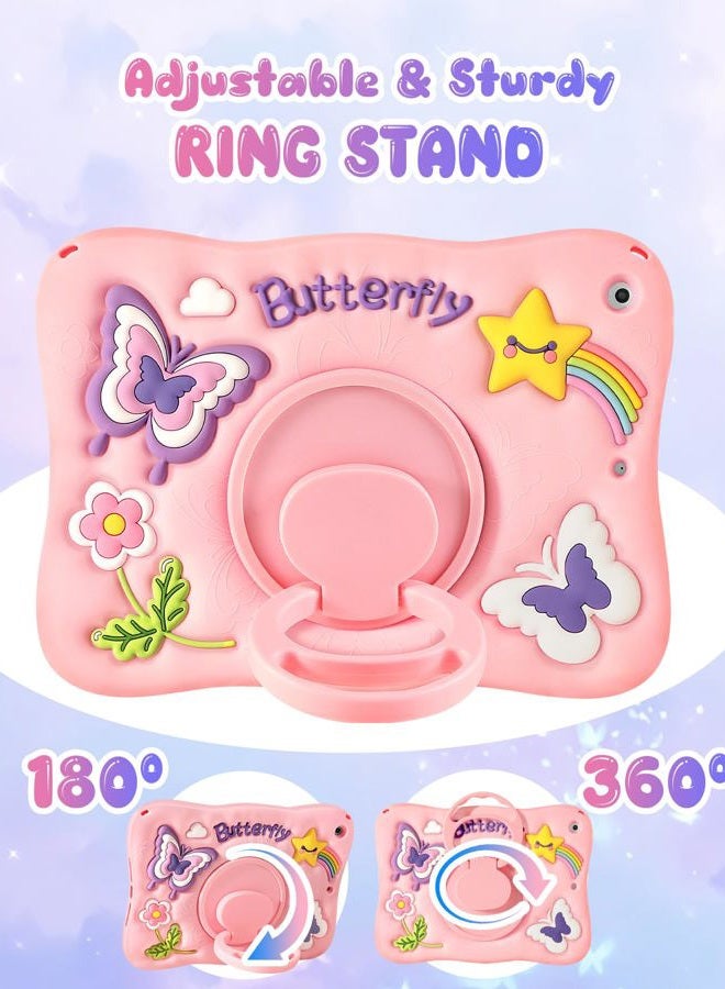 Kidcube for iPad 9th/8th/7th Generation Case 10.2 Inch - for Girls Cute Girly Kawaii 3D Butterfly Design Cover with Rotating Stand & Strap Unique Silicone Teens Women for iPad 9th/8th/7th Gen Case - Image 4