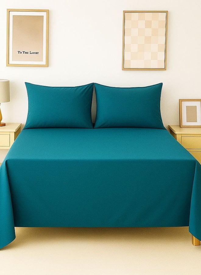 Snooze Microfiber Plain Bed Sheet Set 3 pcs (Ginzari, 220 * 240 cm) - Image 2
