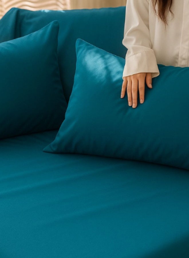 Snooze Microfiber Plain Bed Sheet Set 3 pcs (Ginzari, 220 * 240 cm) - Image 4