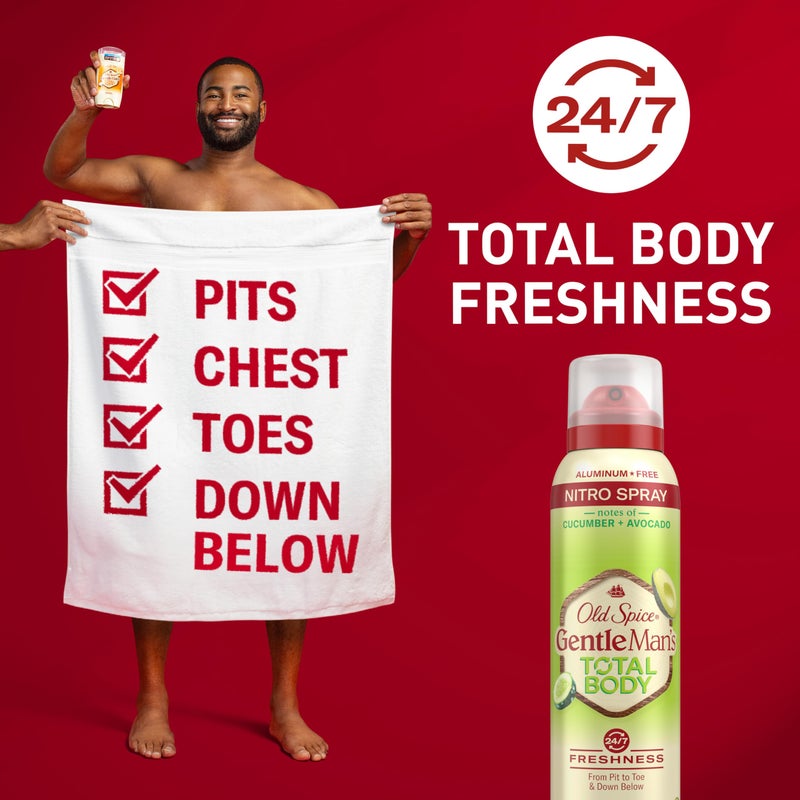 Old Spice Whole Body Deodorant Spray for Men, Aluminum Free, Cucumber + Avocado Scent, 24/7 Odor Protection, 24/7 Lasting Freshness, Dermatologist Tested, Gentle on Skin, Safe to Use All Over, 3.5 oz - Image 2