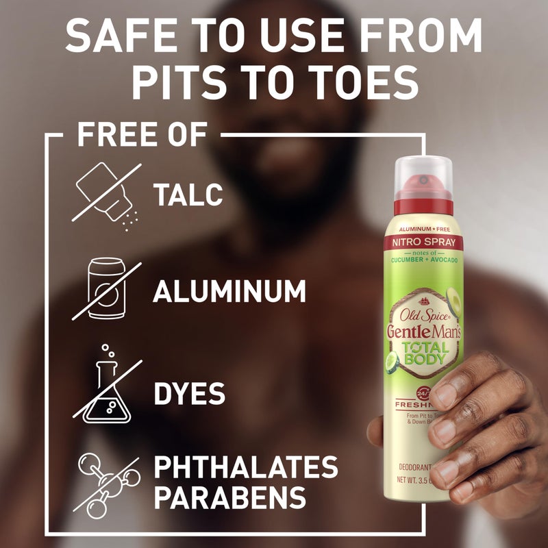 Old Spice Whole Body Deodorant Spray for Men, Aluminum Free, Cucumber + Avocado Scent, 24/7 Odor Protection, 24/7 Lasting Freshness, Dermatologist Tested, Gentle on Skin, Safe to Use All Over, 3.5 oz - Image 4