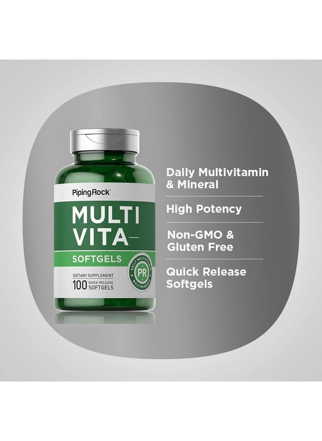 Piping Rock Multivitamin Supplement ; 100 Softgels ; Daily Multivitamin ; Multimineral ; Nongmo Gluten Free  - Image 5