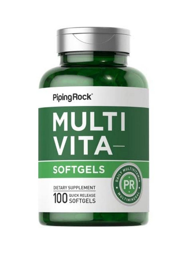 Piping Rock Multivitamin Supplement ; 100 Softgels ; Daily Multivitamin ; Multimineral ; Nongmo Gluten Free  - Image 2