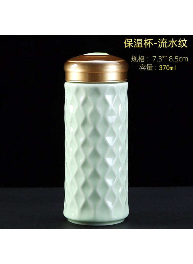Practical Chinese-style Ceramic Thermos Cup Double-layer Cup Water Cup Commemorative Cup Company Gift Custom Logo
