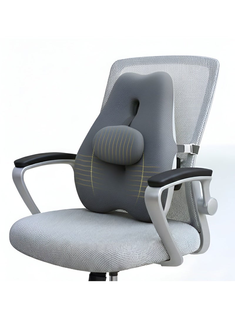 أساسيات 360 وسادة دعم للأسفل لكرسي المكتب، وسادة كرسي من الإسفنج الذكي لدعم الظهر لتخفيف آلام الظهر مع ظهر قابل للتعديل للسيارة وكرسي الكمبيوتر والكرسي المتحرك والكرسي المتحرك. - Image 1