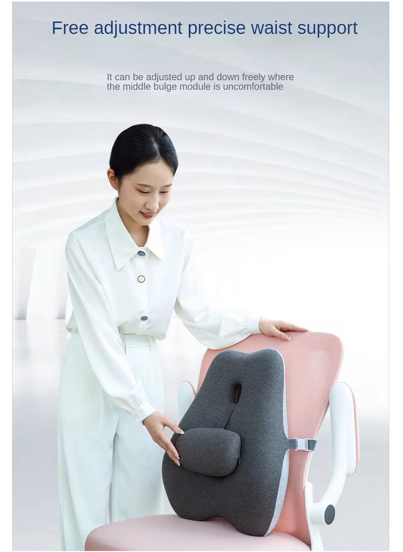 ESSENTIALS 360 - Lumber Support Pillow for Office Chair Memory Foam Chair Cushion Back Support Chair to Relieve Back Pain with Adjustable Back for Car, Computer Chair, Wheelchair and Recliner. - Image 1